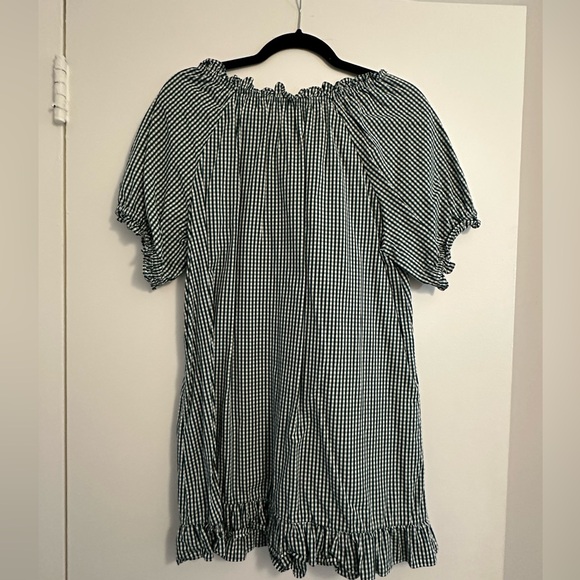 Hill House Teal Checkered Mini Dress - Picture 3 of 6